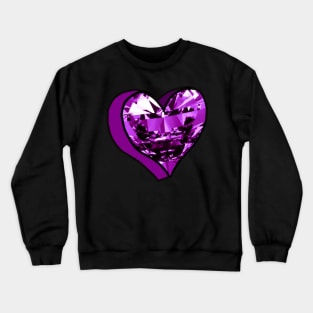 Purple Diamond Love Heart Crewneck Sweatshirt